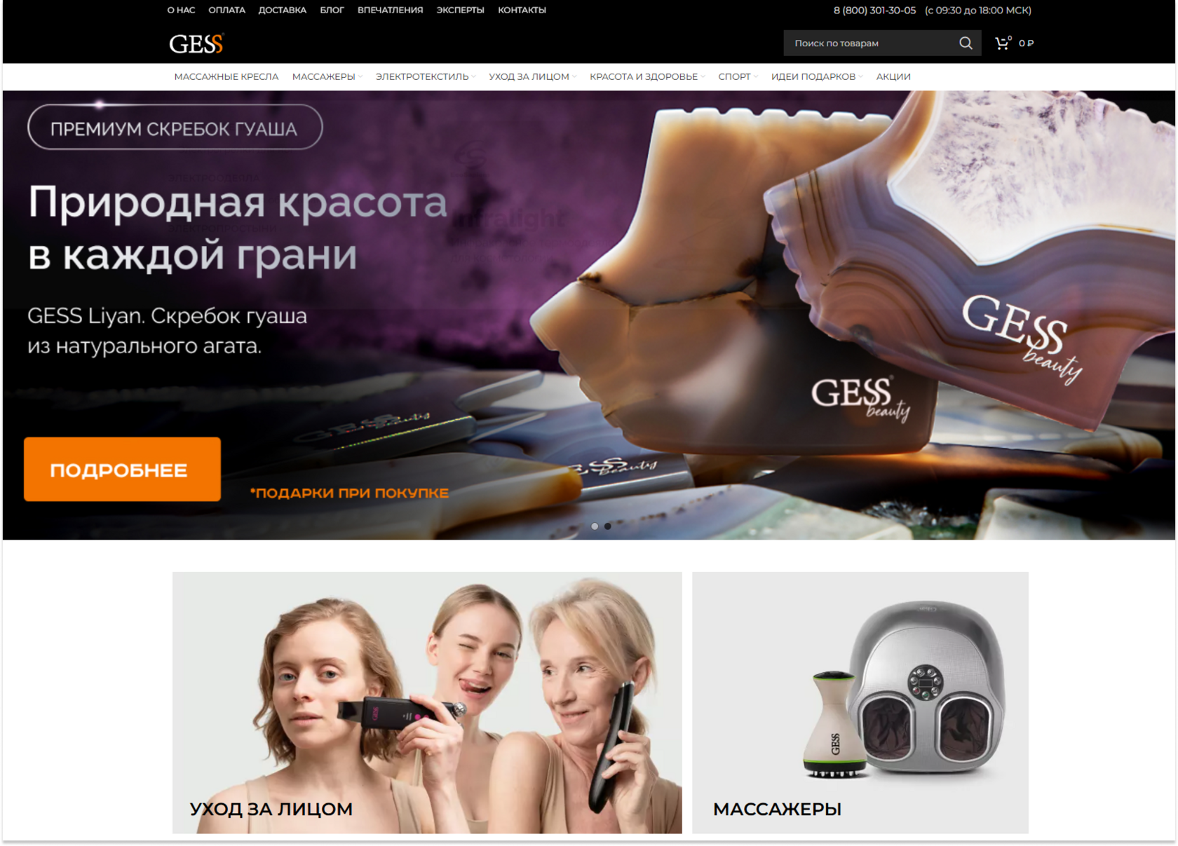 Главная страница GESSmarket — макет до доработки Schema.org